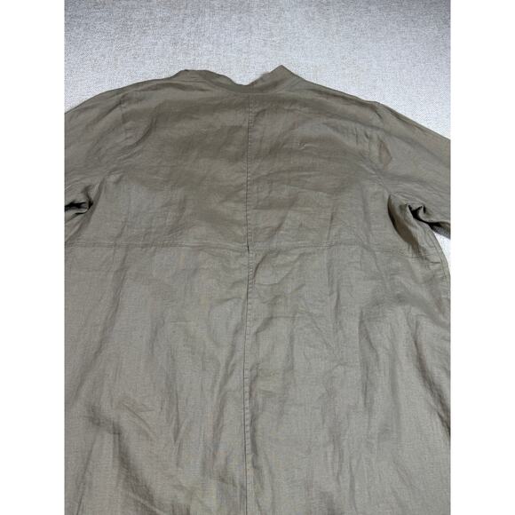 Pure Jill Women XL Brown Linen Elements Lg Sleeve Open Front Lagen Look Duster - Picture 10 of 10
